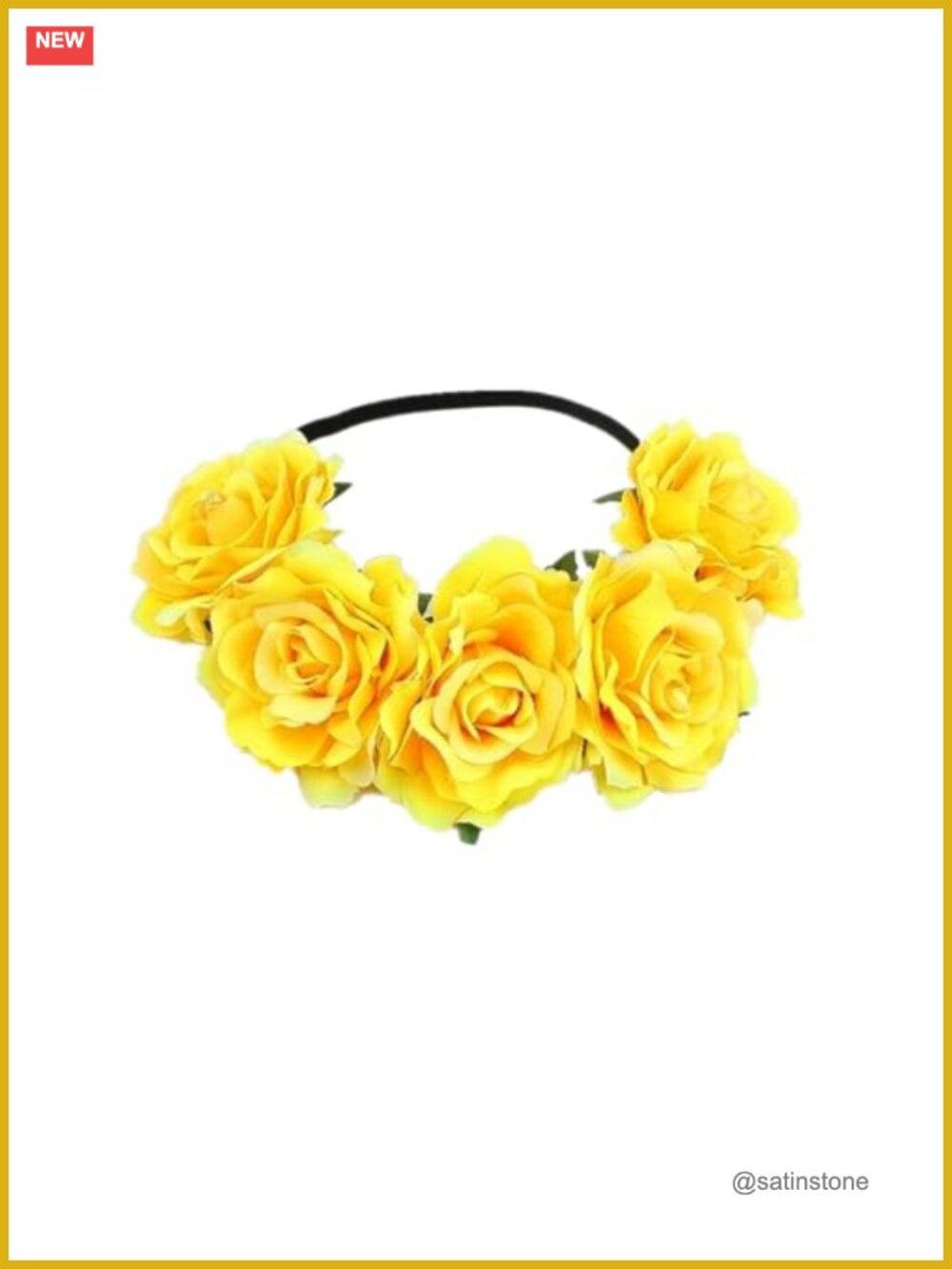 Hawaiian Rose Flower Stretch Headband Floral Crown Headpiece